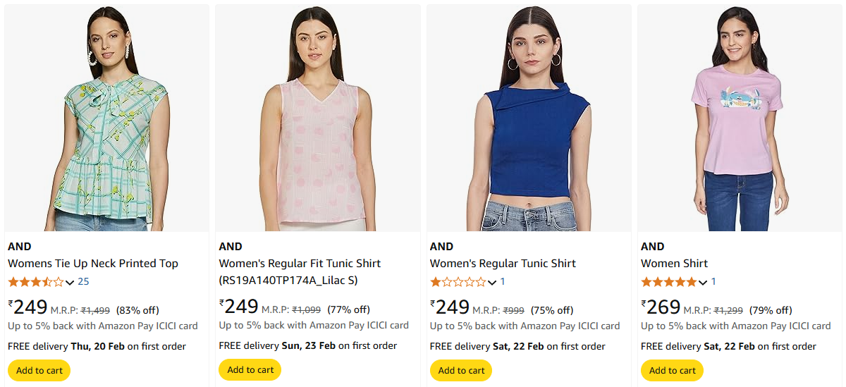 Image of AND Women's Clothing Minimum 70% Discount