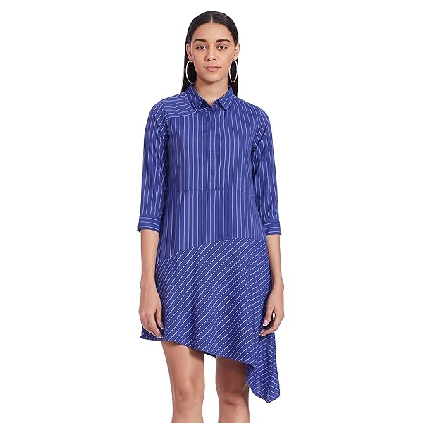 Image of AND Women's Polyester Asymmetrical above The Knee Casual Dress