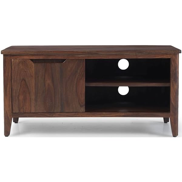 Image of APRODZ Solid Wood Bruno TV Unit with 1 Door & Shelf