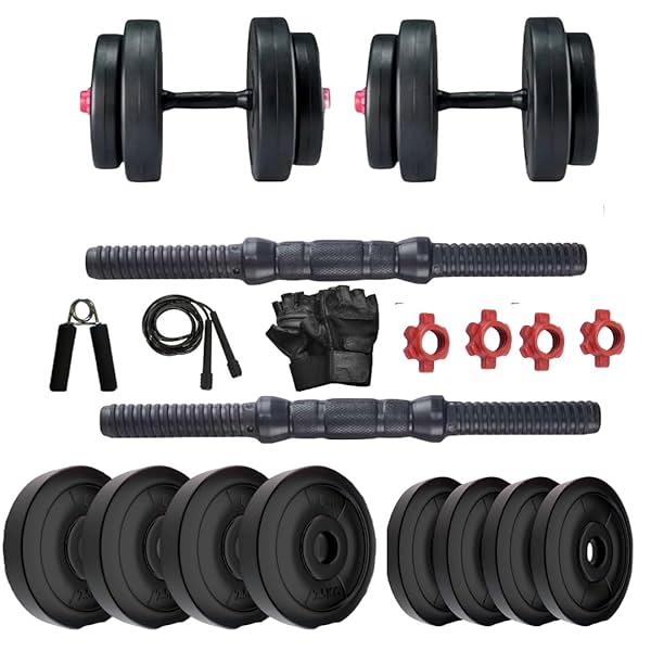 Image of APTITUDE Home Gym Set: Adjustable Dumbbell Set (4-20kg), 1 Pair, 4kg Combo