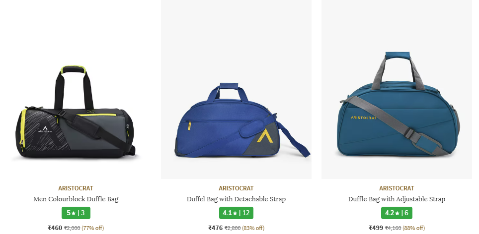 Image of ARISTOCRAT Men's Duffle Bag Starting at ₹460