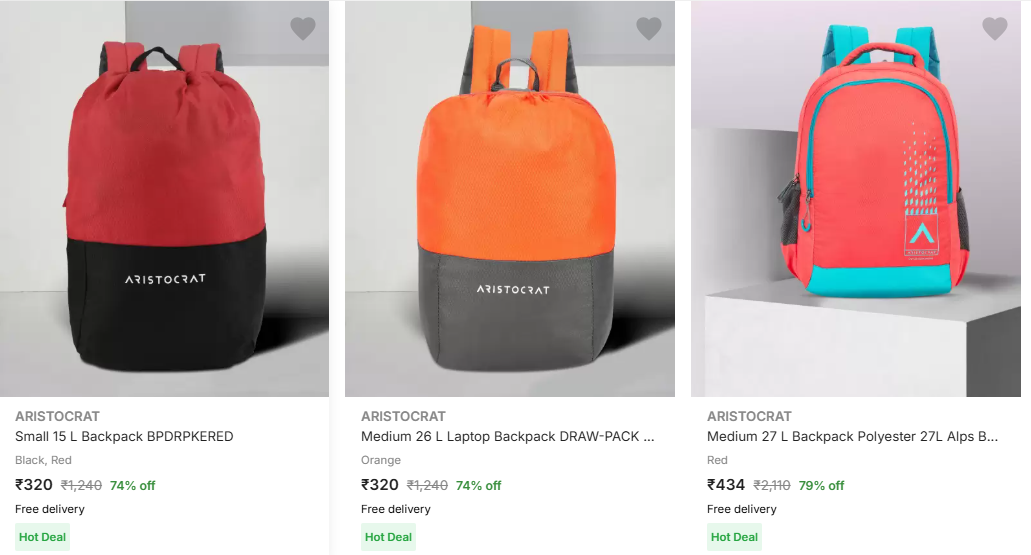 Image of ARISTOCRAT Small 15 L Backpack Starting Price @ ₹320