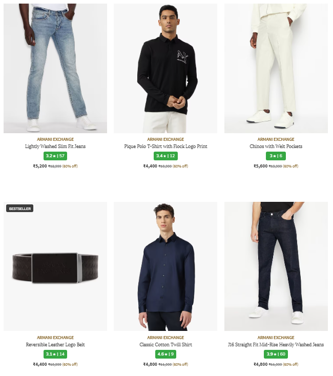 Image of ARMANI EXCHANGE Brand Men's Clothing @ Up to 60% Discount