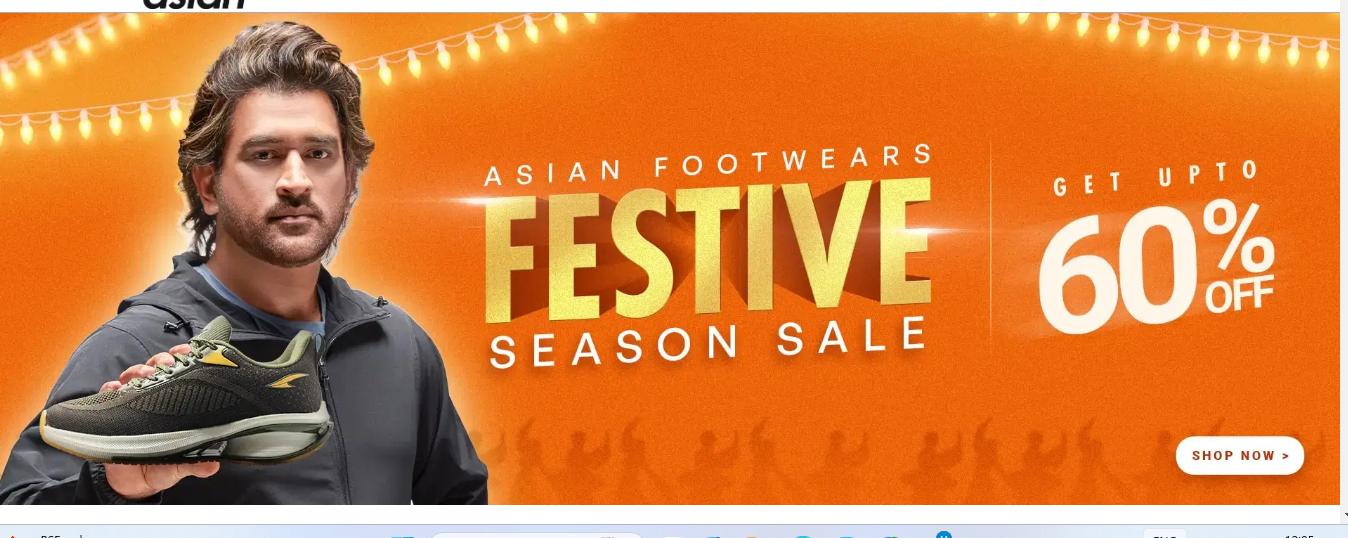 Image of ASIAN FOOTWEAR festive season sale : up to 60% off