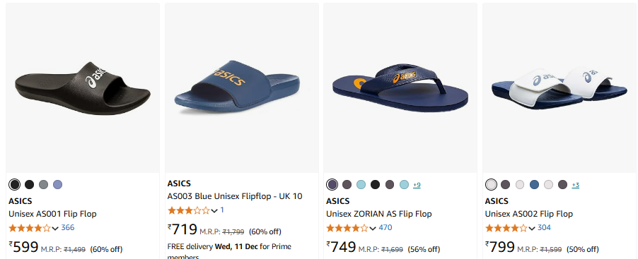 Image of ASICS Unisex AS001 Flip Flop up to 60% Discount 