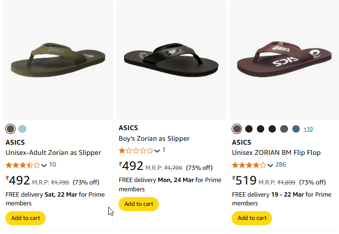 Image of ASICS Unisex-Adult Zorian as Slipper Starting @ ₹492