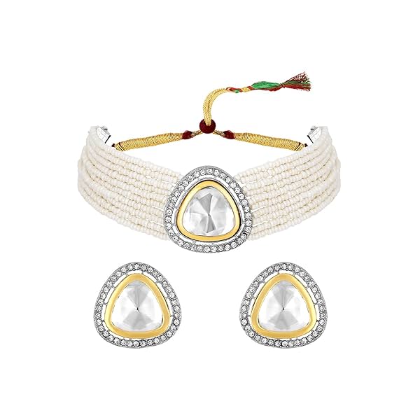 Image of ASMITTA Traditional Kuiri Shape Gold Plated Choker Style Necklace