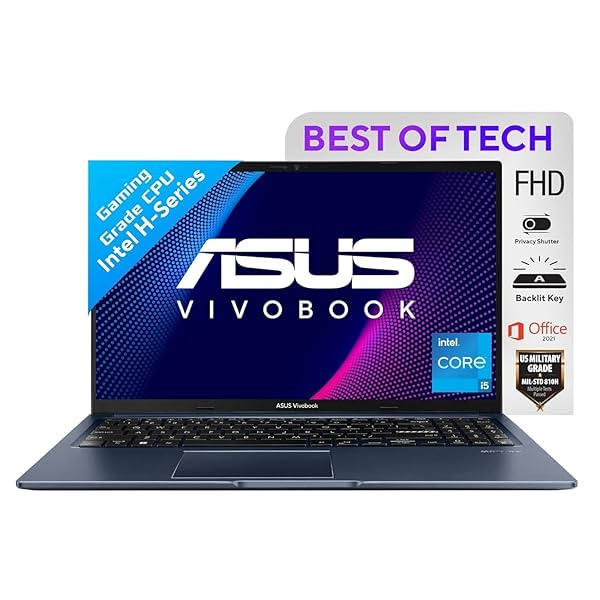 Image of ASUS Vivobook 15 Thin and Light Laptop, Intel Core i5-12500H 12th Gen, 15.6