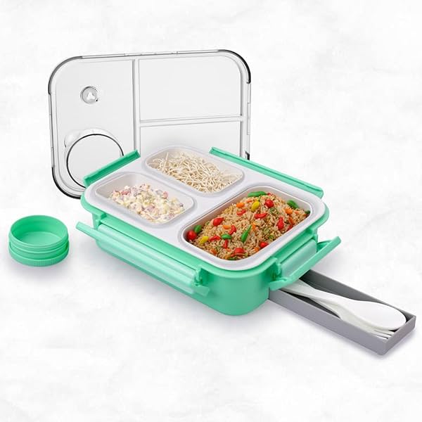 Image of ATTRO Smart 3 Compartment Lunch Box with Small Container