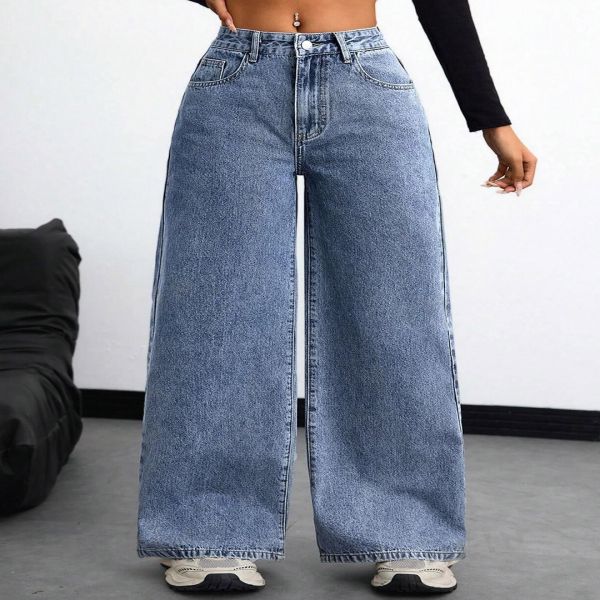 Image of Aadvi Fashion Women Original High-Rise Stretchable Wide Leg Jeans
