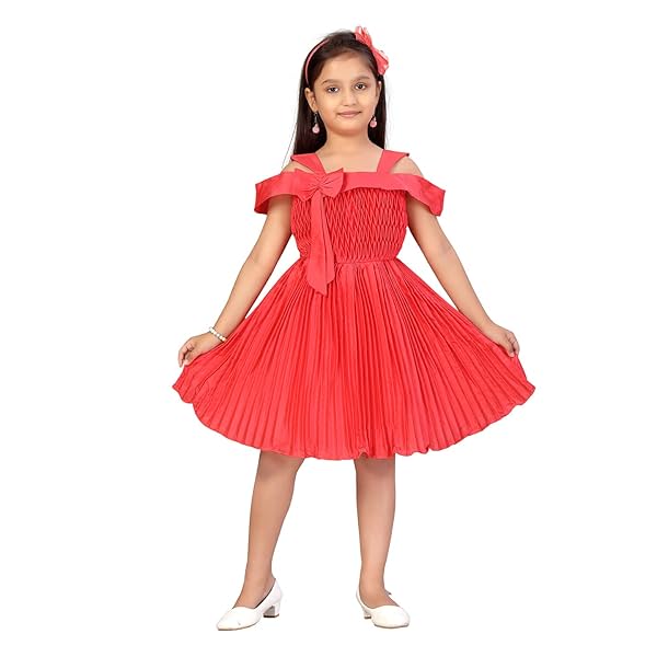 Image of Aarika Girl's Silk Fit and Flare Knee-Length Special Occasion Dress