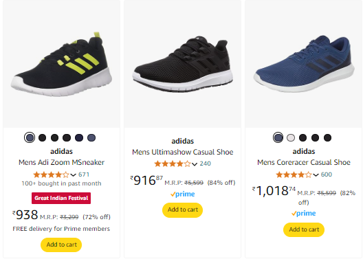 Image of Adidas Men Shoes Starts at ₹938