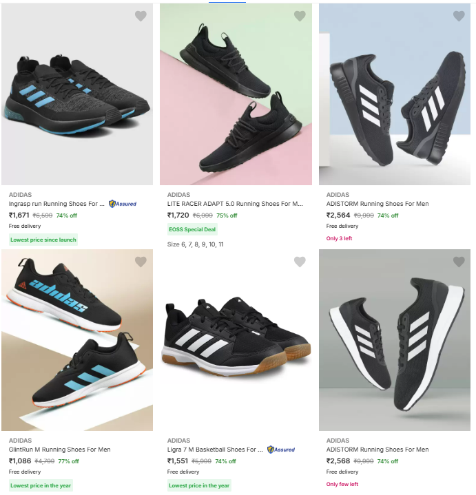 Image of Adidas Men’s Sports Shoes @ Minimum 70% Discount