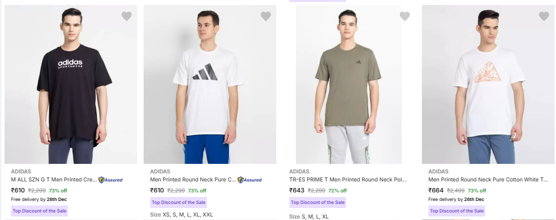 Image of Adidas Men's T-shirts up to 73% Discount