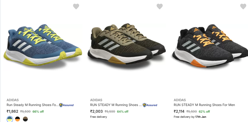 Image of Adidas Men's running Shoes minimum 60% Discount