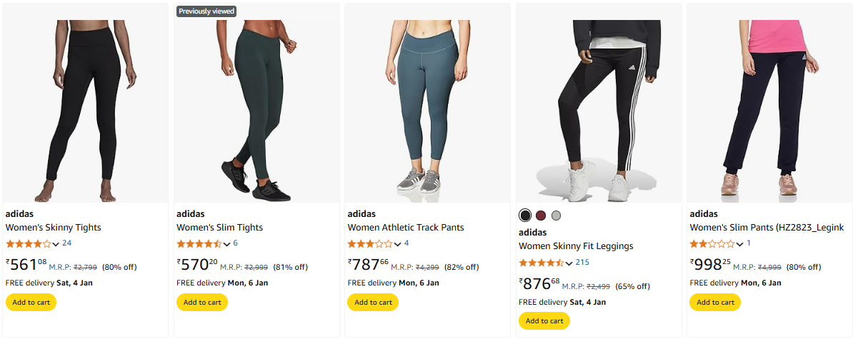 Image of Adidas Women's Slim Tights minimum 80% Discount