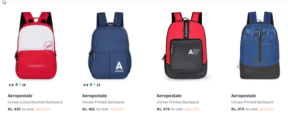 Image of Aeropostale Unisex Colourblocked Backpack Starting At @₹439