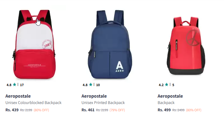 Image of Aeropostale Unisex Colourblocked Backpack Starting At @₹439