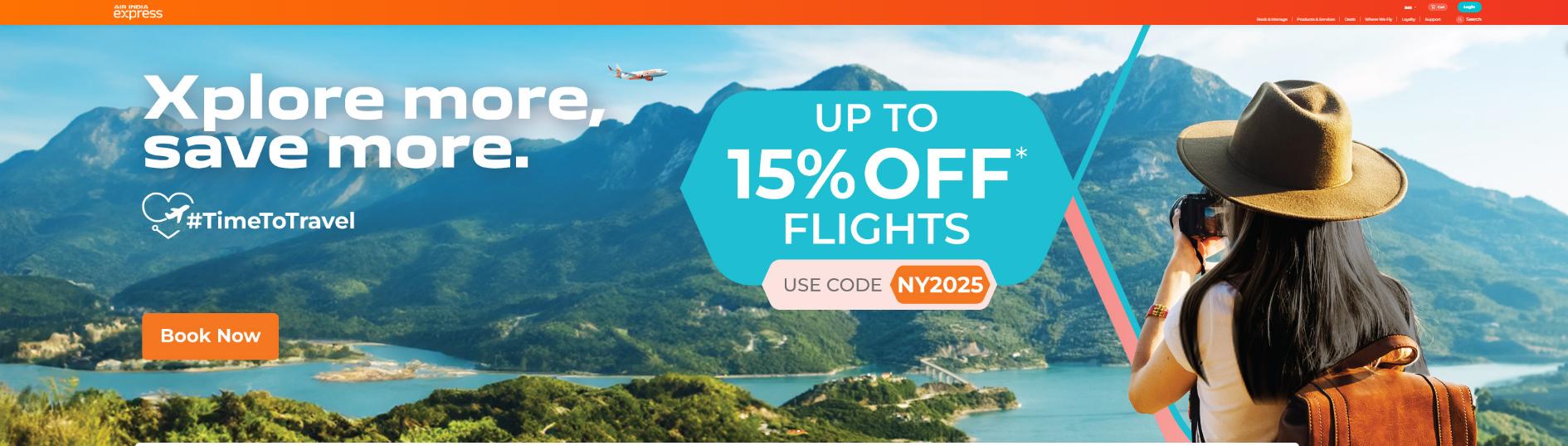 Image of Air India Exprees Coupon: Upto 15% Off on Flights