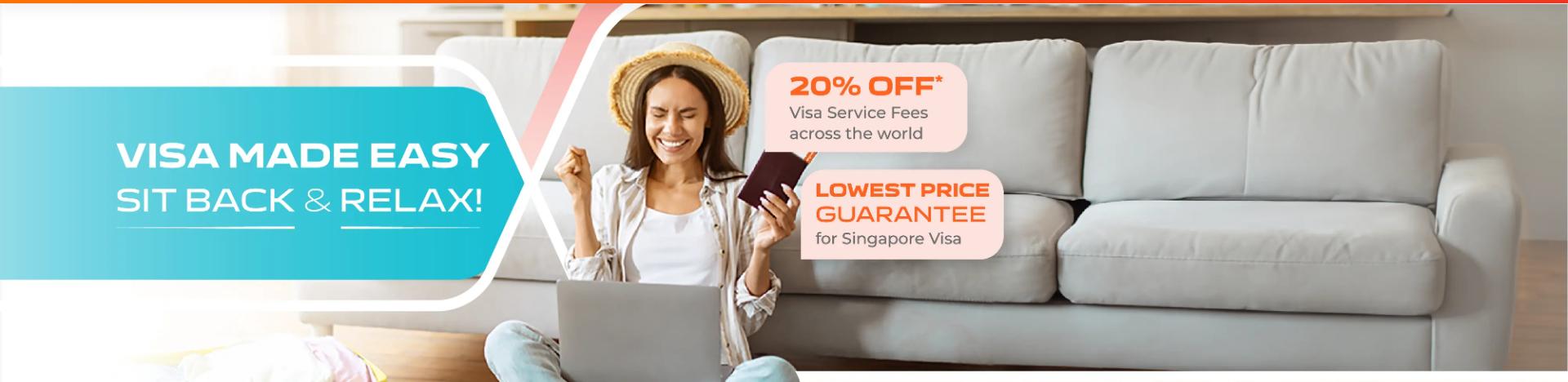 Image of Air India Express: Get Upto 20% Off Visa Fees & Lowest Price Guarantee for Singapore Visa.