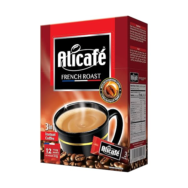 Image of Alicafe 3-in-1 French Roast Instant Coffee 222g (12 Sachets, 18.5g Each)