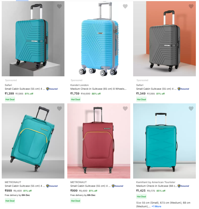 Image of All Branded Suitcases @ Minimum 80% Discount