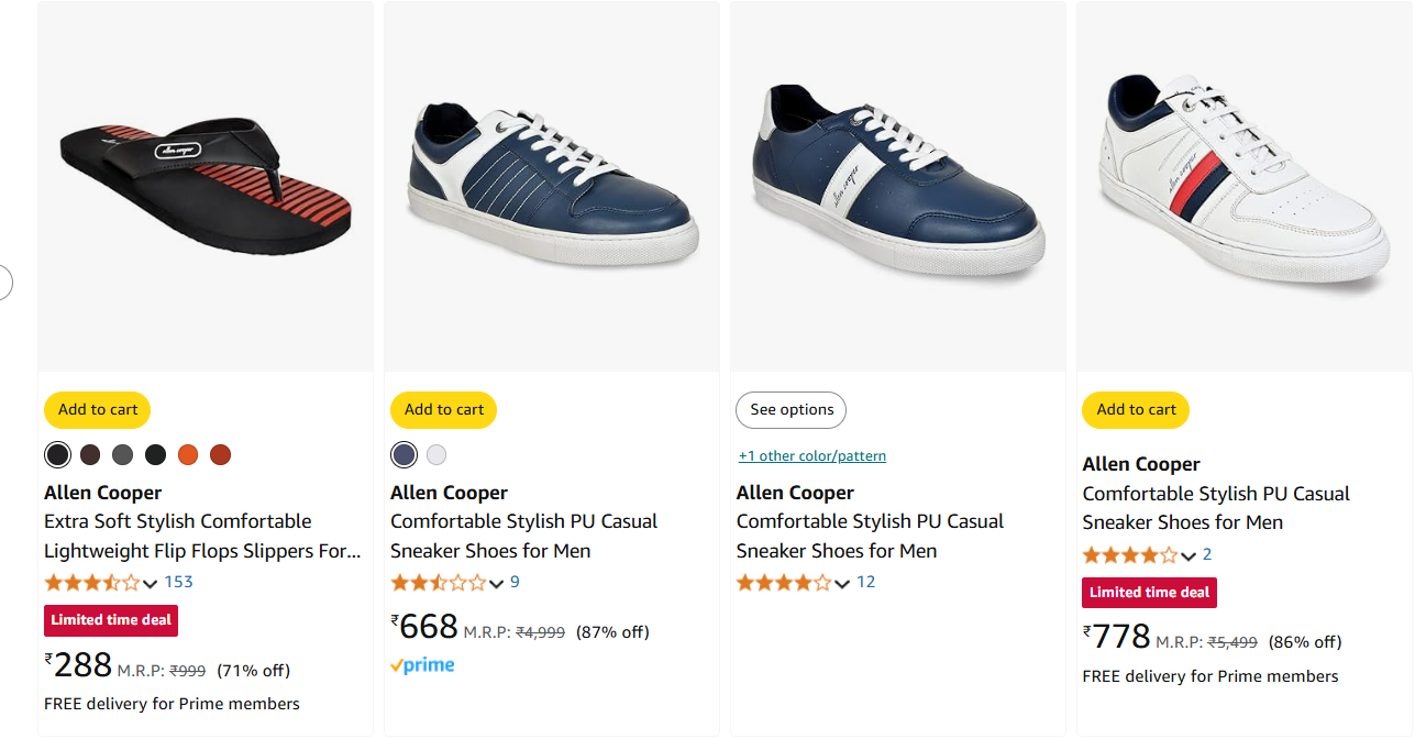 Image of Allen Cooper Men Shoes up to 87% Discount 