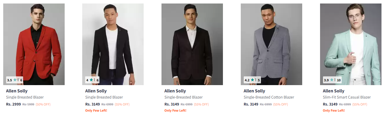 Image of Allen Solly Men Blazer minimum 50-55% Discount