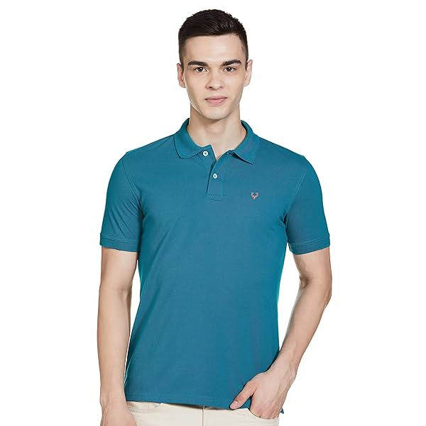 Image of Allen Solly Men's Solid Regular Fit Polo