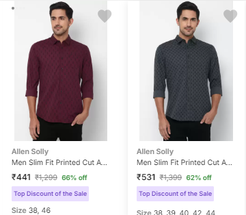 Image of Allen Solly Shirts up to 60% Discount