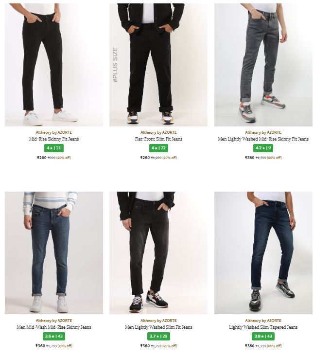 Image of Altheory by Azorte Brand Men's Jeans @ Flat 80% Discount