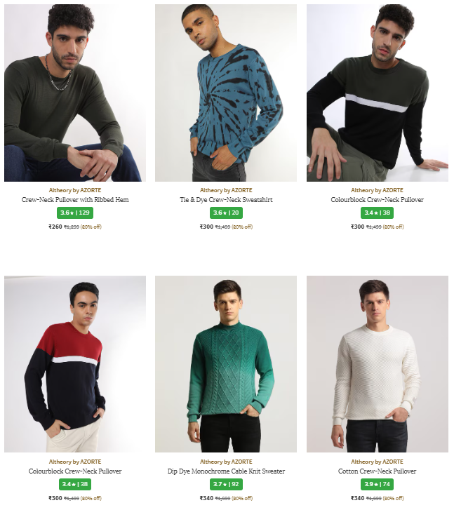 Image of Altheory by Azorte Brand Men's Sweaters & Cardigans @ Flat 80% Discount