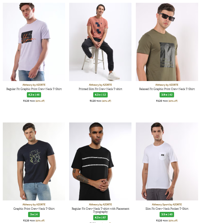 Image of Altheory by Azorte Brand Men's T-Shirt @ Flat 80% Discount