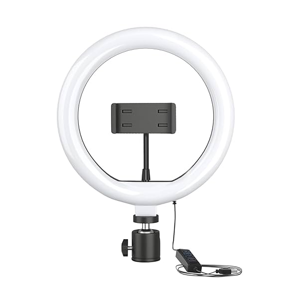 Image of Amazon Basics 10-inch Ring Light | 3 Color Modes | 10 Brightness Settings