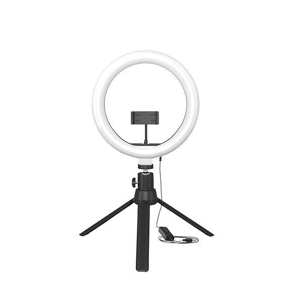 Image of Amazon Basics 10-inch Ring Light with Tripod Stand | 3 Color Modes | 1