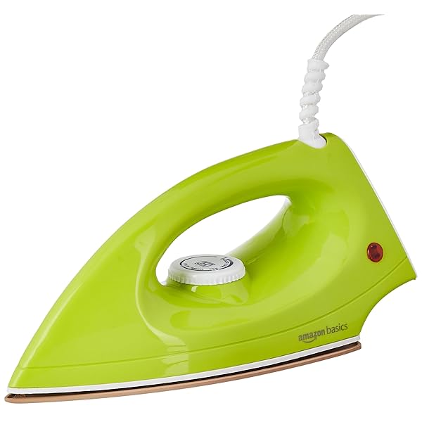 Image of Amazon Basics 1000 Watt Dry Iron with Ergonomic Hand-Grip (Green)