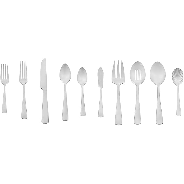 Image of Amazon Basics Cutlery 45-Piece Stainless Steel Flatware Set