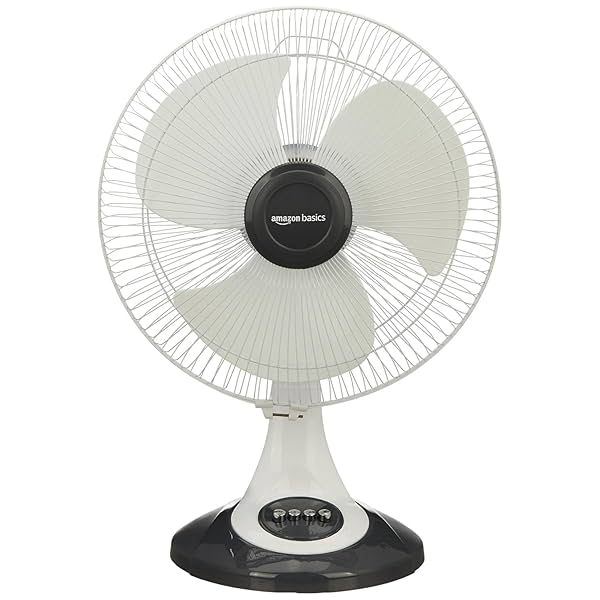 Image of Amazon Basics High-Speed Table Fan 3 Speeds Rust Resistant 400mm White