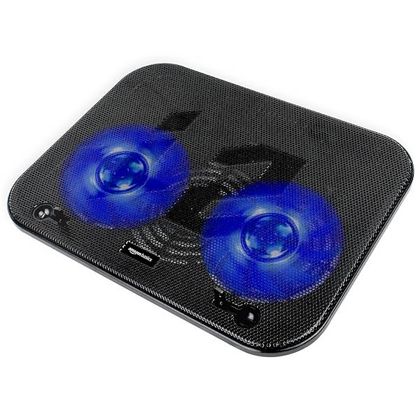 Image of Amazon Basics Laptop Cooling Pad 2 Fan Portable Gaming Cooler Stand