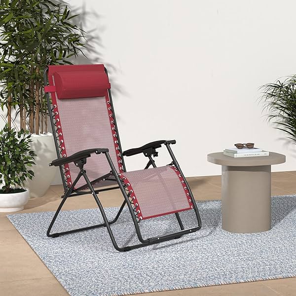 Image of Amazon Basics Outdoor Textilene Adjustable Lounge Chair