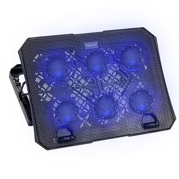 Image of Amazon Basics USB Powered Laptop Cooling Pad | 6 Fans | RGB Lights | 