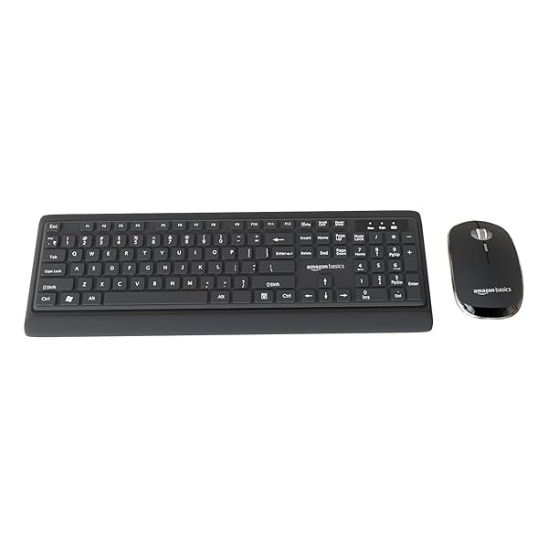 Image of Amazon Basics Wireless Keyboard and Mouse Combo | 12 Months* Battery (Cells Included) | 