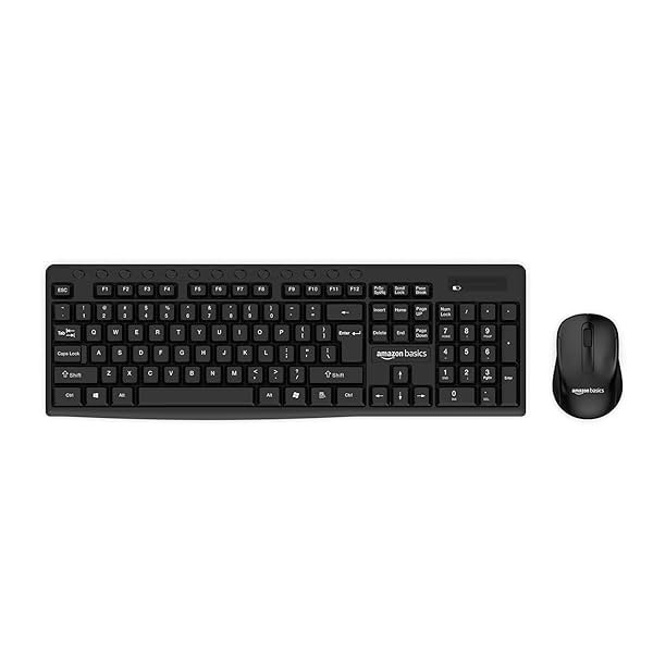 Image of Amazon Basics Wireless Keyboard and Mouse Set (1000 DPI, 12 Keys, Silent, Spill-Resistant)