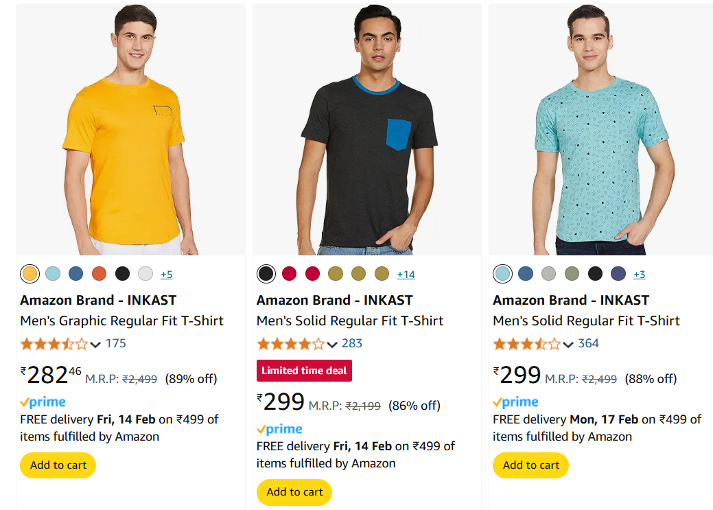 Image of Amazon Brand - INKAST Men Fashion T-shirt Starts Price @ ₹282