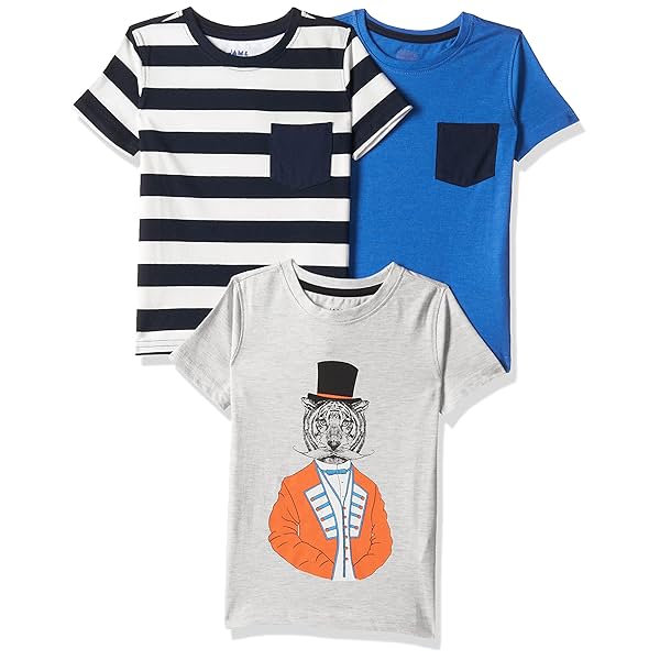 Image of Amazon Brand - Jam & Honey Boy's Regular Fit Half Sleeves T-Shirt