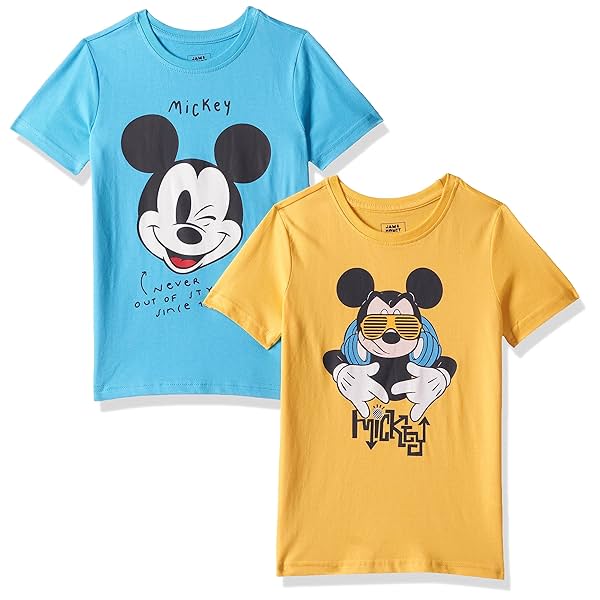 Image of Amazon Brand - Jam & Honey Boy's T-Shirts 100% Cotton (Pack of 2)