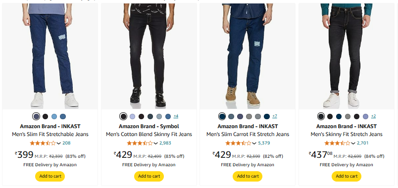 Image of Amazon Brand Men Jeans Starting At ₹399