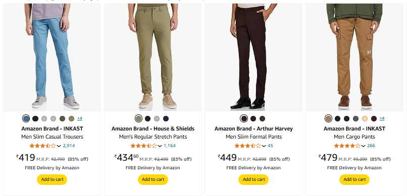 Image of Amazon Brand Men Trouser Starting At ₹419