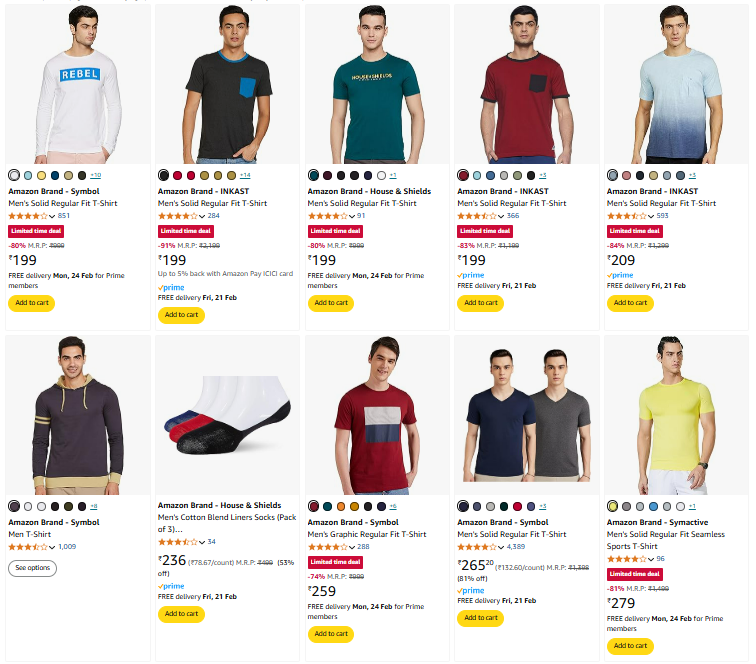 Image of Amazon Brand Men's Clothing Up-to 90% Discount