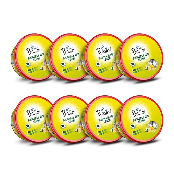 Image of Amazon Brand Presto! Dishwash Tub, 700g * pack of 8.